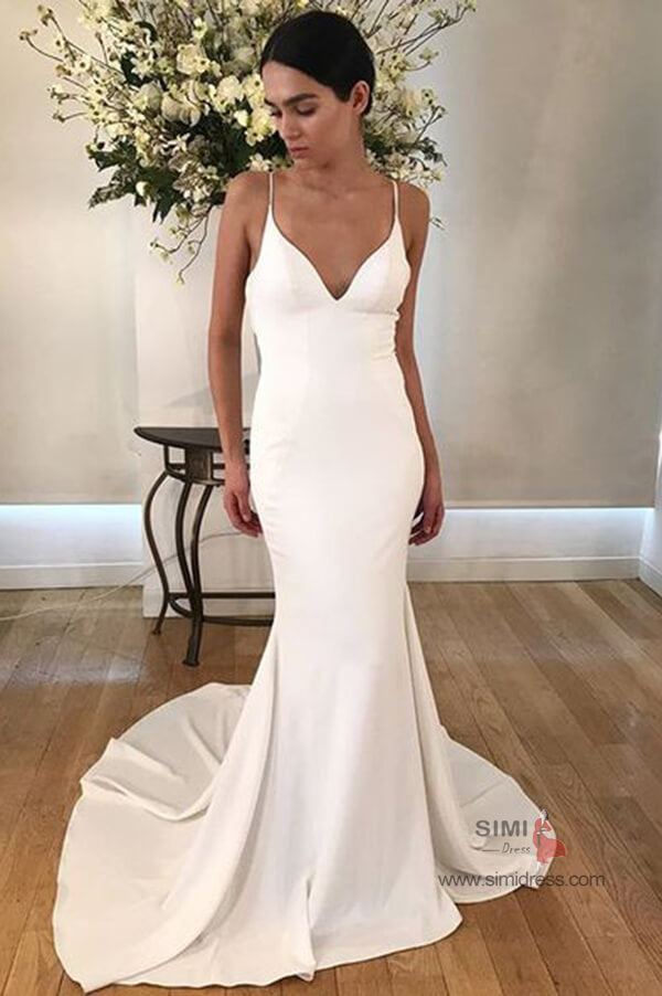 White Satin Mermaid Wedding Dresses ...